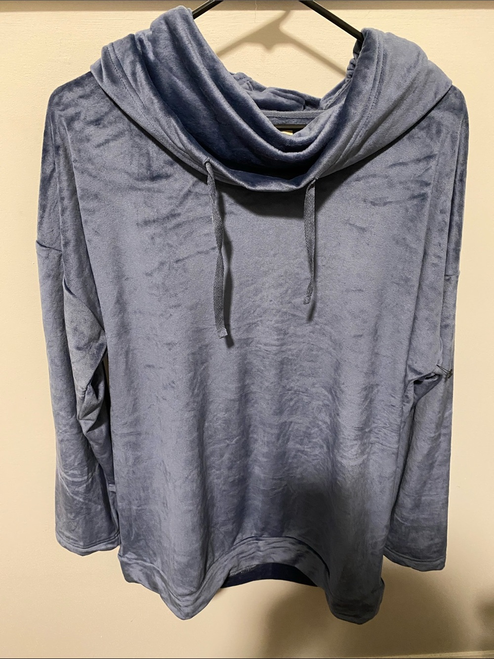 World Market Cowl Neck Pullover Hoodie - Dusty Blue